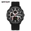 Электронные часы Мужские Двойной дисплей Циферблат 5 АТМ Водонепроницаемые Ночная подсветка Секундомер Многофункциональные Спортивные Электронные часы