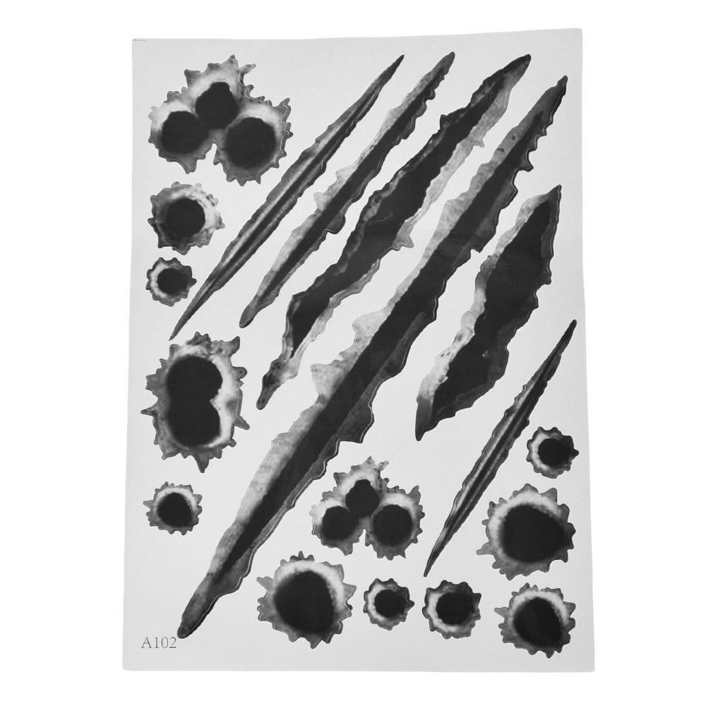 1Pcs Funny Car Stickers 3D Bullet Hole Car Side Stickers Car-covers Motorcycle Scratch Realistic Bullet Hole Waterproof Stickers