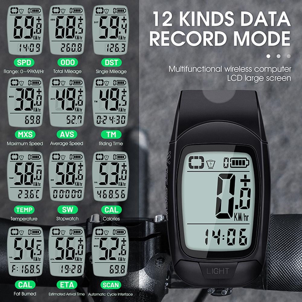 Многофункциональный велосипедный спидометр, беспроводной измеритель скорости велосипеда со светом и звуковым сигналом USB