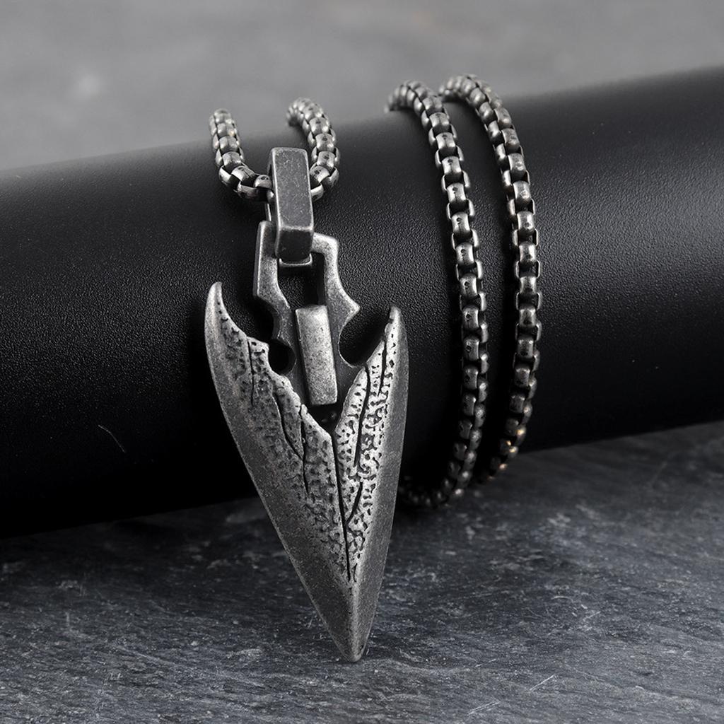Ожерелья с наконечниками стрел Spear Point для мужчин, Крутые Панк-ожерелья-воротники с подвесками-стрелами из нержавеющей стали на цепочке-коробке, Подарочные украшения