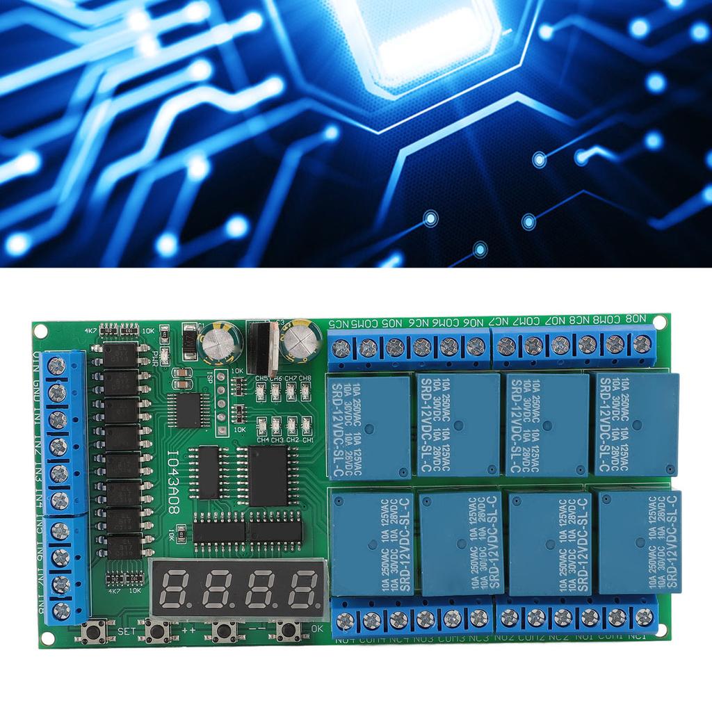 Timer Delay Relay Module IO43A08 8 Channel Multifunction Loop Interlock Self Locking Momentary Bista