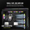CORSAIR AF SLIM AF120 RGB 120мм x 15мм Вентилятор с гидродинамическим подшипником RGB Подсветка Node CORE Series, SLIM, [Черный] [2 шт. в комплекте] CO-9050163-WW
