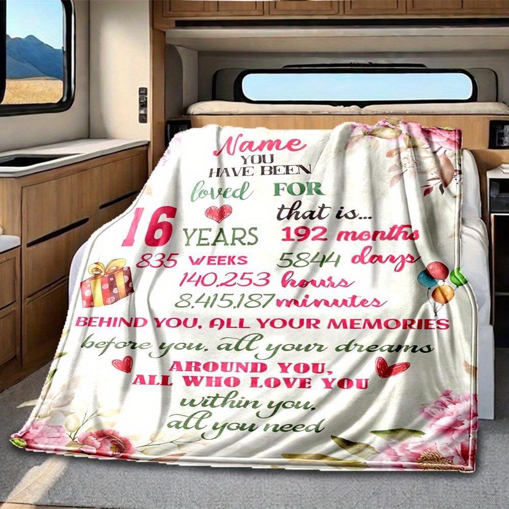 You Have Been Loved For 16 Years Customize Your Name Rv Blanket Comfortable Soft Lightweight Multipurpose Blanket For Travel Camping Picnics Sofa Rv