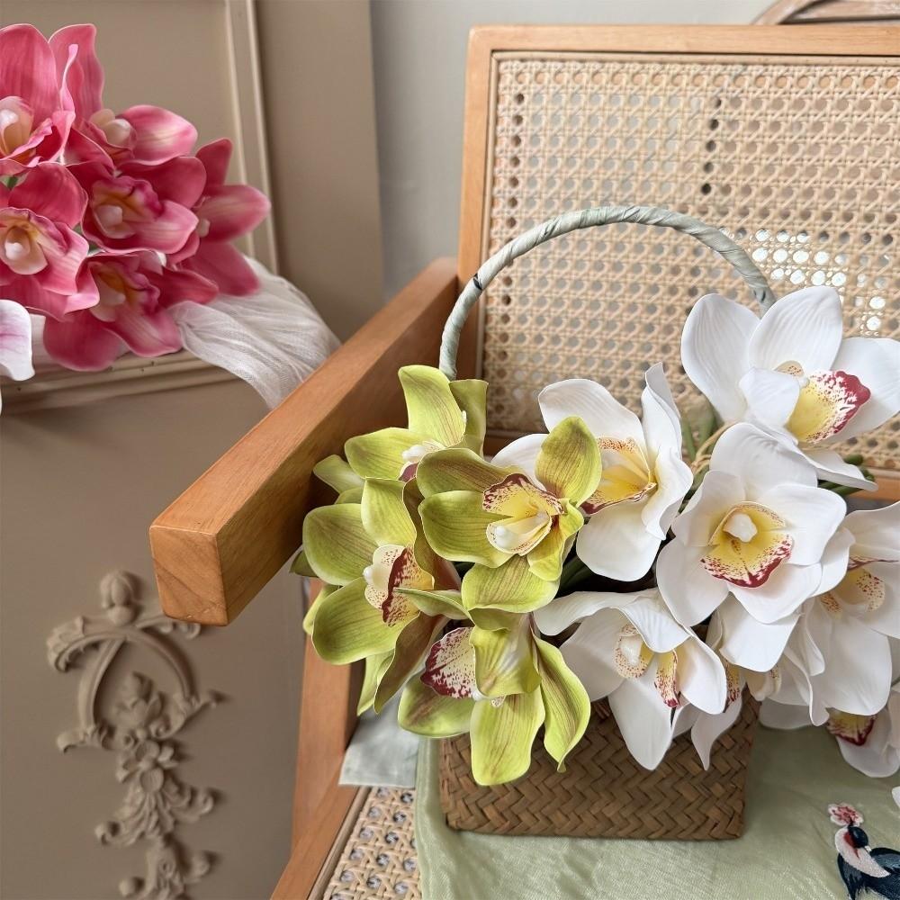 Magnolia Simulated Orchid Bouquet Real Touch Silk Fake Flower Wedding Decoration