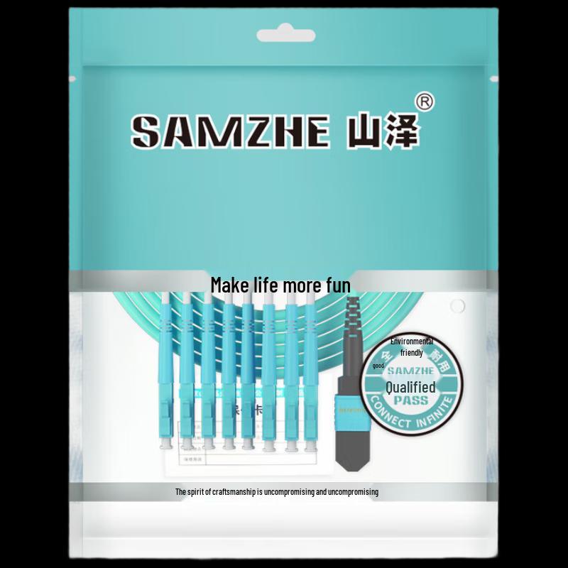 SanZhe OM3 MPO-LC 8-Core Multimode Fiber Optic Patch Cable