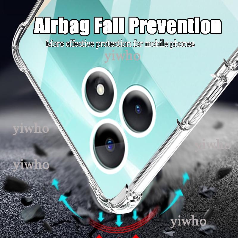 Противоударный прозрачный чехол для Realme C51 RMX3830 6,74 дюйма Мягкие силиконовые прозрачные задние крышки для телефона Realme C 51 Защитная камера