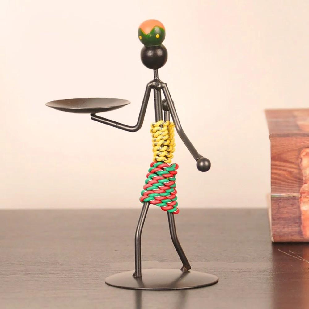 1pc Knick-knack Props Candle Holder Handmade Iron Romantic Candlelight Candlestick Home Decor