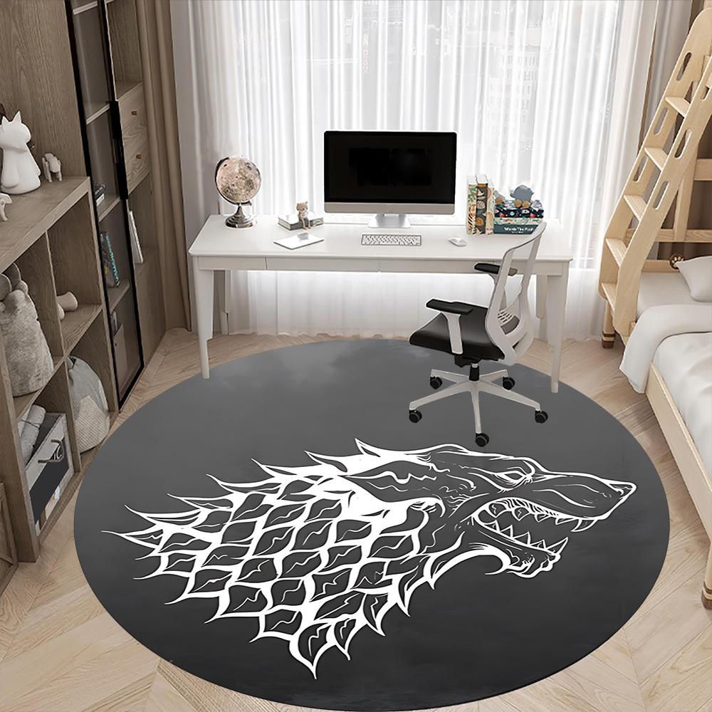 1pc Direwolf, House StarkChair Carpet for Office, Non-slip, Soft and Durable Office Rug for Interior Decoration, Perfect for Office yy250925083