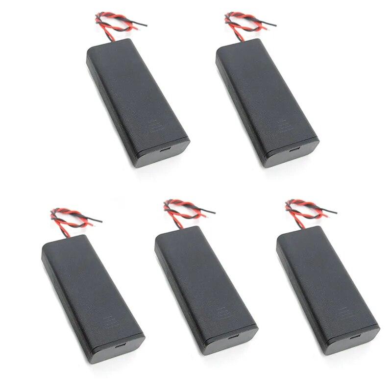Черный, 2, 4 слота, держатель батареи AAA, коробка, 2xAAA, 4XAAA, 3 В, 6 В, 1,5 В, провода включения/выключения, крышка стандартного контейнера для батареи