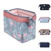 Fashion Flamingo Flower Print Makeup Brushes Holder Bag Pouch Portable Gift Large-capacity for Outing and Travel Wash Bag