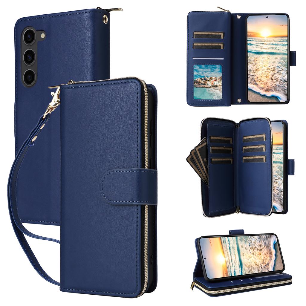 R20 For Samsung Galaxy S23 Leather Case Zipper Wallet Folio Flip Phone Cover