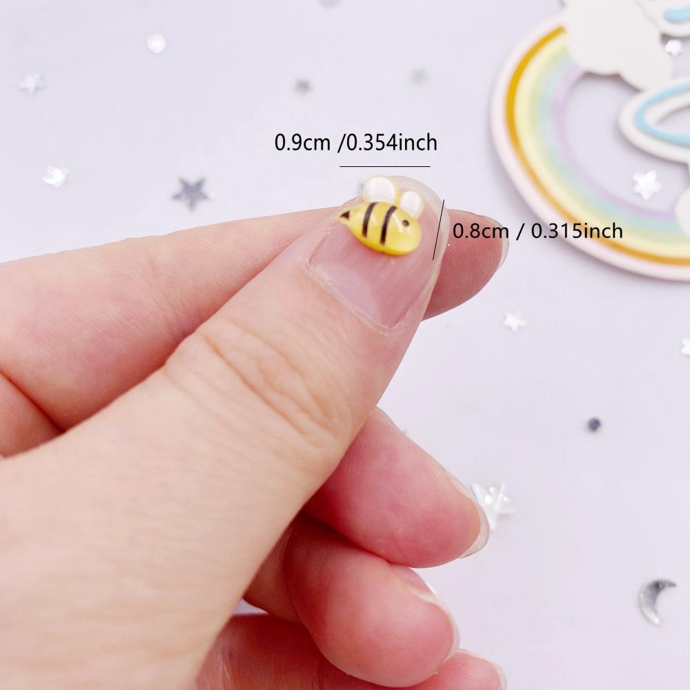 30 шт. смолы с блестками Kawaii мини красочные мини конфеты цвета пчела искусство ногтей плоская задняя часть стразы аппликации DIY скрапбук Декор аксессуары ремесла