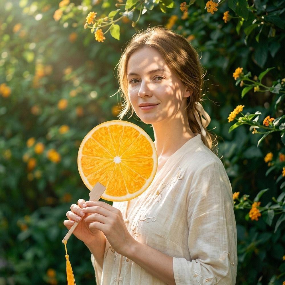 Cartoon Fruit Fruit Fan Multicolor Circular Fan Creative Handheld Fan Summer Season
