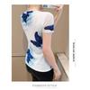 Western Butterfly Print Short Sleeved Women's Fashionable Ice Silk Mesh Top Slim Fit Versatile T-shirt