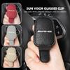 BTY4  Car Magnetic Leather Card Ticket Holder Sun Visor Glasses Clip For Mercedes Benz AMG A B C E S G Class A180 CLK CLA GLE GLC W212