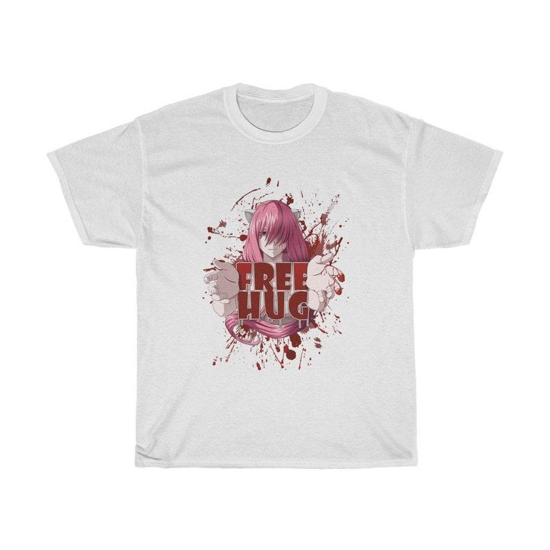 Elfen Lied Люси Ню Бесплатные Объятия Графическая Футболка Унисекс Диклониус Королева Аниме Уличная Одежда Подарок для Фанатов Женская и Унисекс Футболка