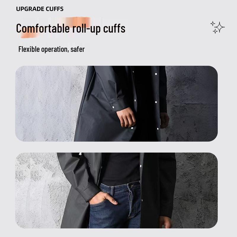 Мужской черный плащ-дождевик из ЭВА с капюшоном XL – Полная защита от дождя и шторма