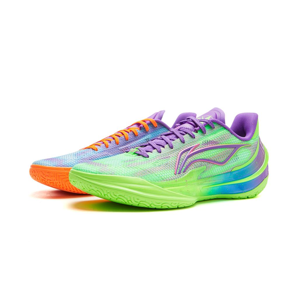 Баскетбольные кроссовки Li Ning Blade 5 V2 Мужские Низкие Неоново-зеленый Фиолетовый ABAV059-12