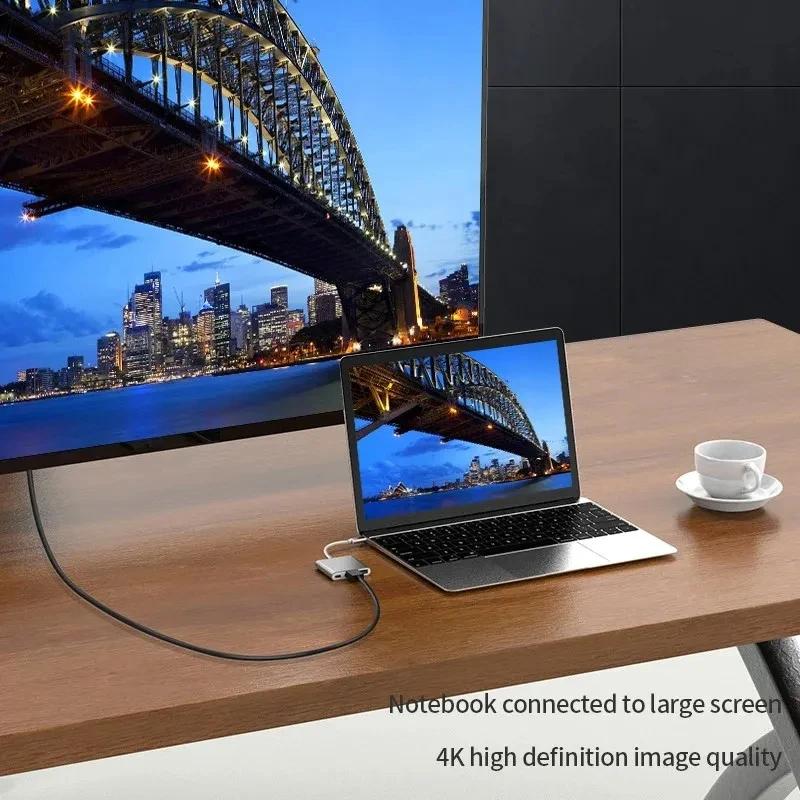 3 в 1 USB C - HDMI-совместимый адаптер USB 3.1 концентратор Type C зарядный конвертер для Samsung S23 Ultra Huawei Xiaomi ноутбук Macbook