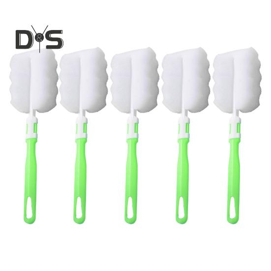5 шт. Щетка для бутылок, губка для чистки чашек, съемная длинная ручка, портативная щетка для чистки чашек, стаканов, бутылок с водой