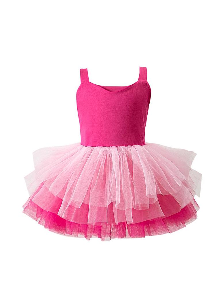 2025 Girls' Ballet Dance Costume: New Sling Leotard Princess Dress with Mesh Skirt
