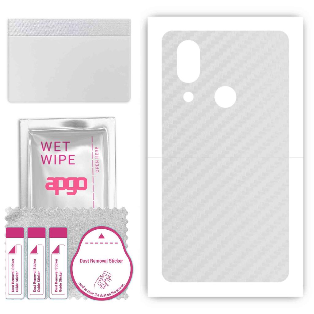 apgo Protective Skin Sticker for the Back Compatible with Sharp Aquos D10, Wrap Film, Foil, Vinyl - Pattern Transparent Carbon