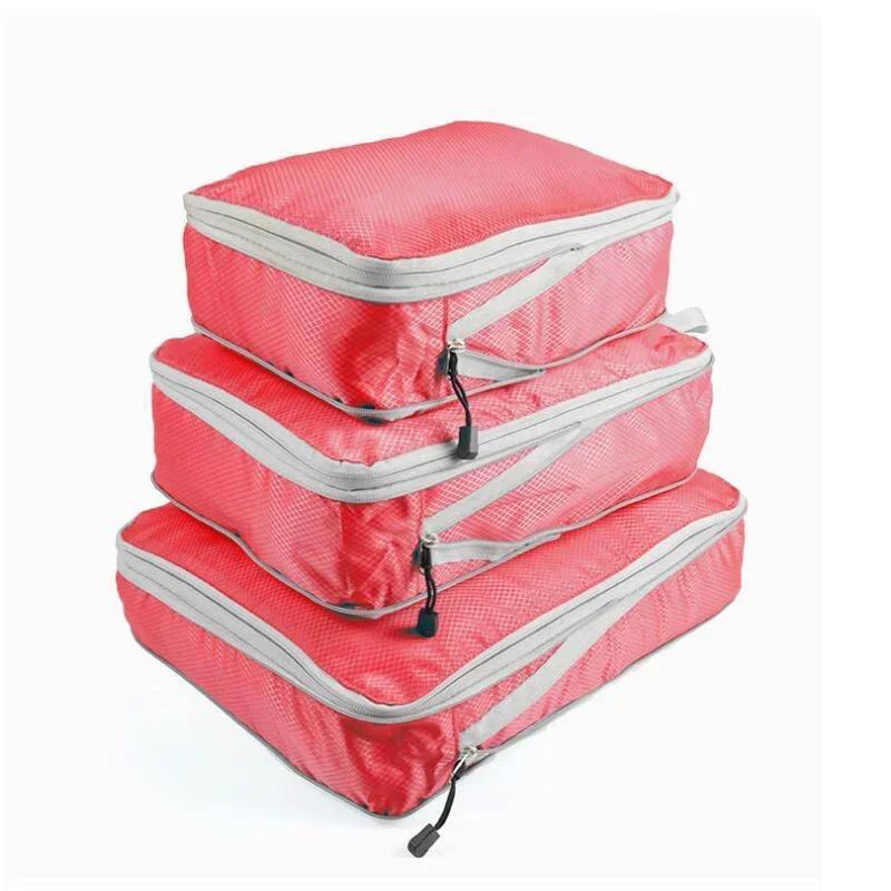 Set/3 Pieces Compressible Packing Travel Storage Bag Foldable Cubes Waterproof Portable Large Capacity Bags Luggage Organizer