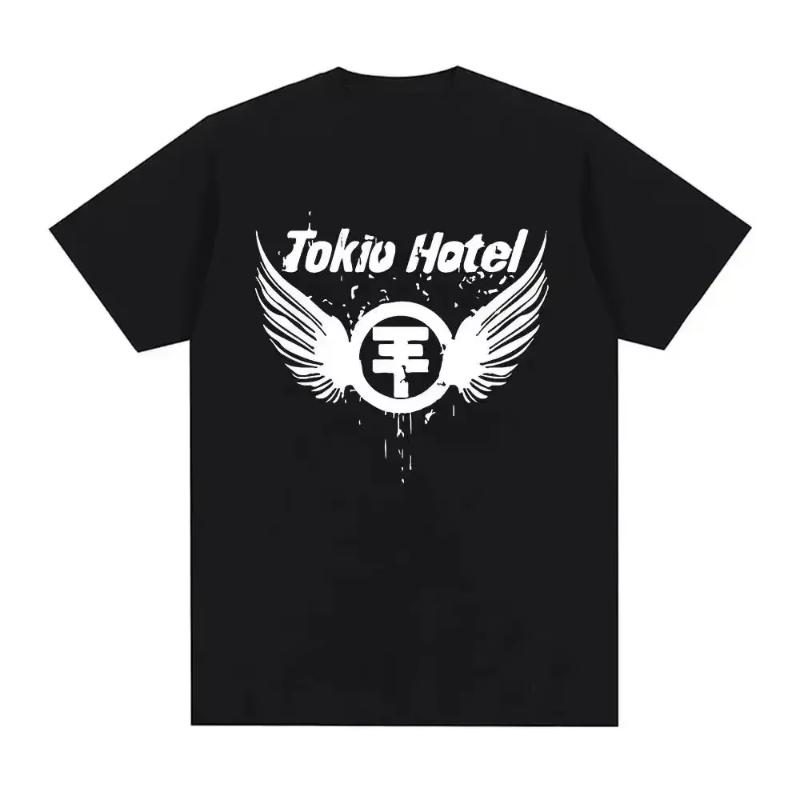 26 Рок-группа Tokio Hotel Каулиц Принт Футболка Хлопковая Футболка Модная Футболка с Коротким Рукавом Унисекс Женская Хип-хоп Уличная Одежда Футболка Одежда