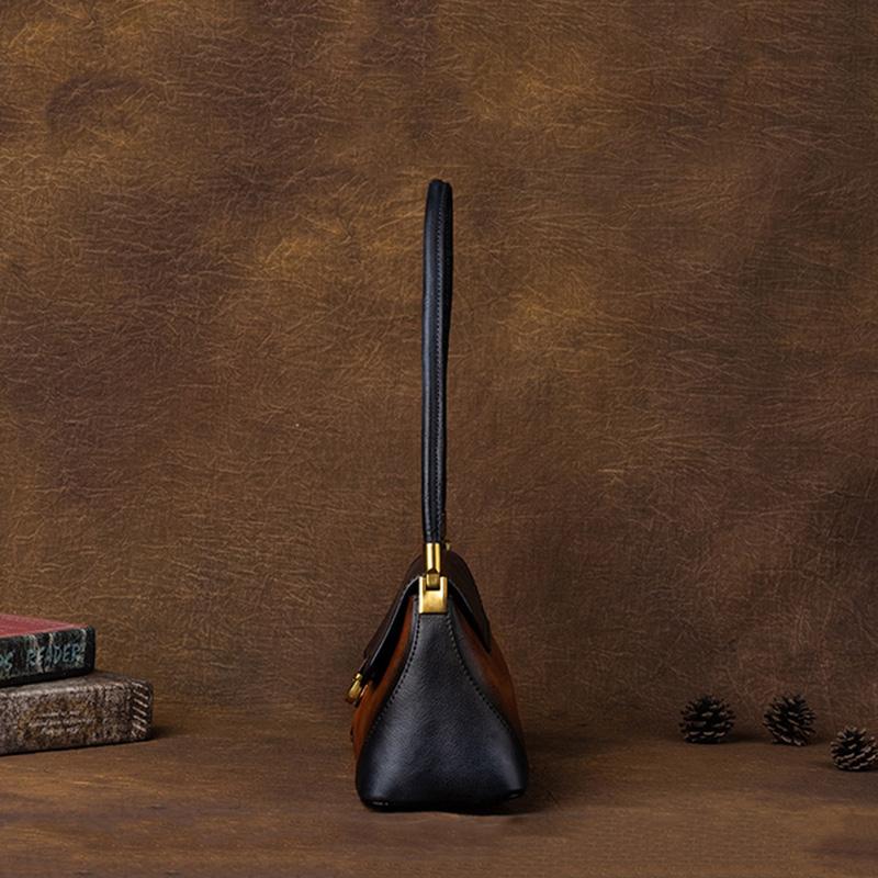 Ретро сумка-багет, повседневная женская сумка-тоут, модная изысканная сумка из натуральной кожи для женщин, сумка подмышками