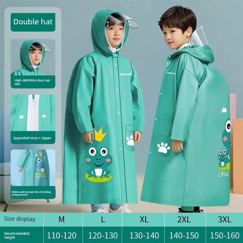 Children's Raincoat for Boys and Girls, Suitable for Primary and Secondary School Students, with a Dedicated Backpack Area, Full-Length