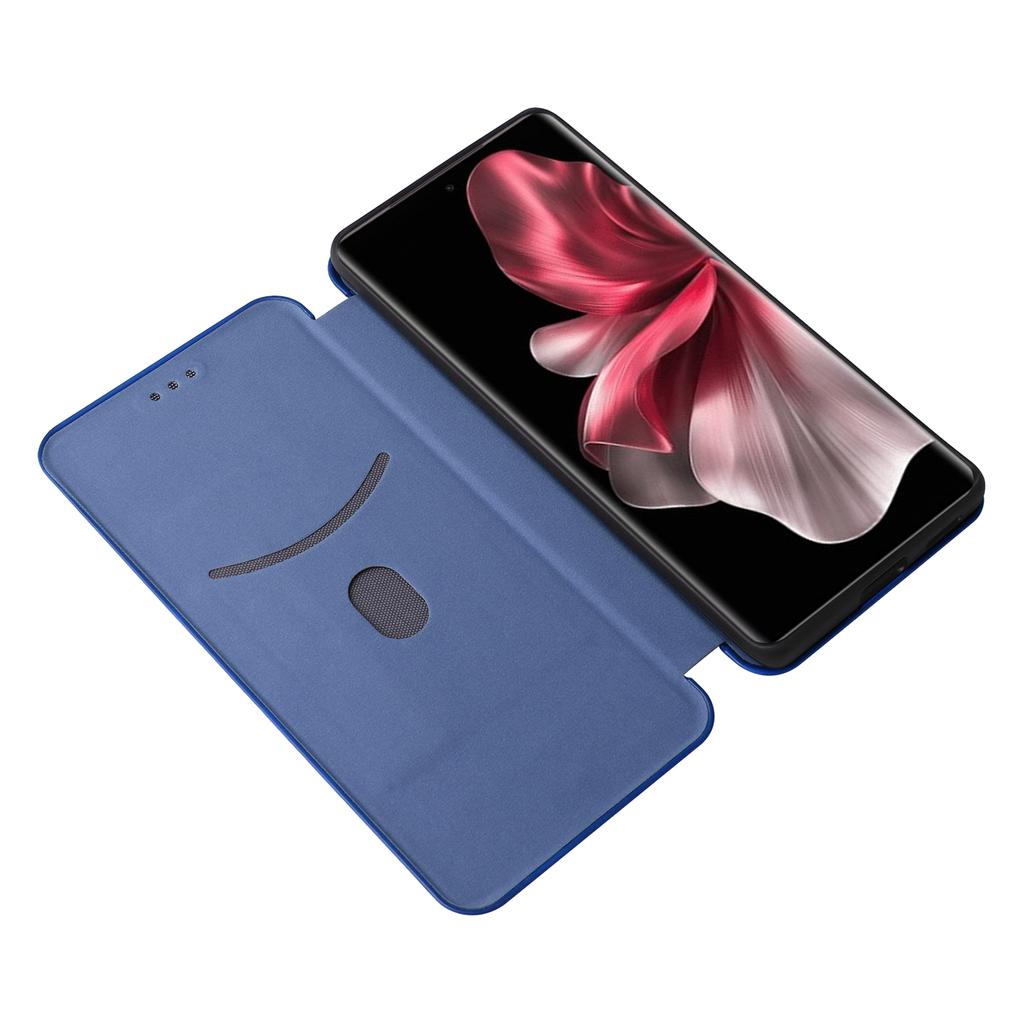 Для vivo V30e 5G Чехол Слот Для Карт Подставка Карбон Текстура Кожаный Чехол