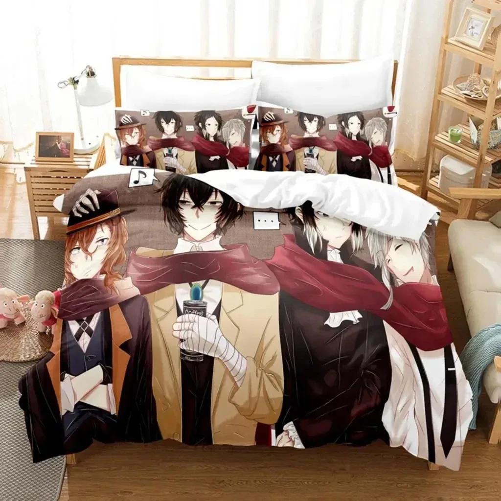 Одеяло Аниме Dazai Bungo Stray Dogs Комплект постельного белья Мальчики Девочки Размер Twin Queen кровать Дети Взрослые Домашний текстиль