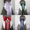 New Sweet Large Bowknot Embroidered With Lace Hair Clip Lolita Long Ribbon Hairpin Ponytail Hair Bands Hair Accessories