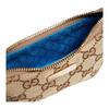 Gucci Lady Lunetta Generation Snap Closure Canvas Coin Purse Regular Unisex Couple Style Sand and Brown