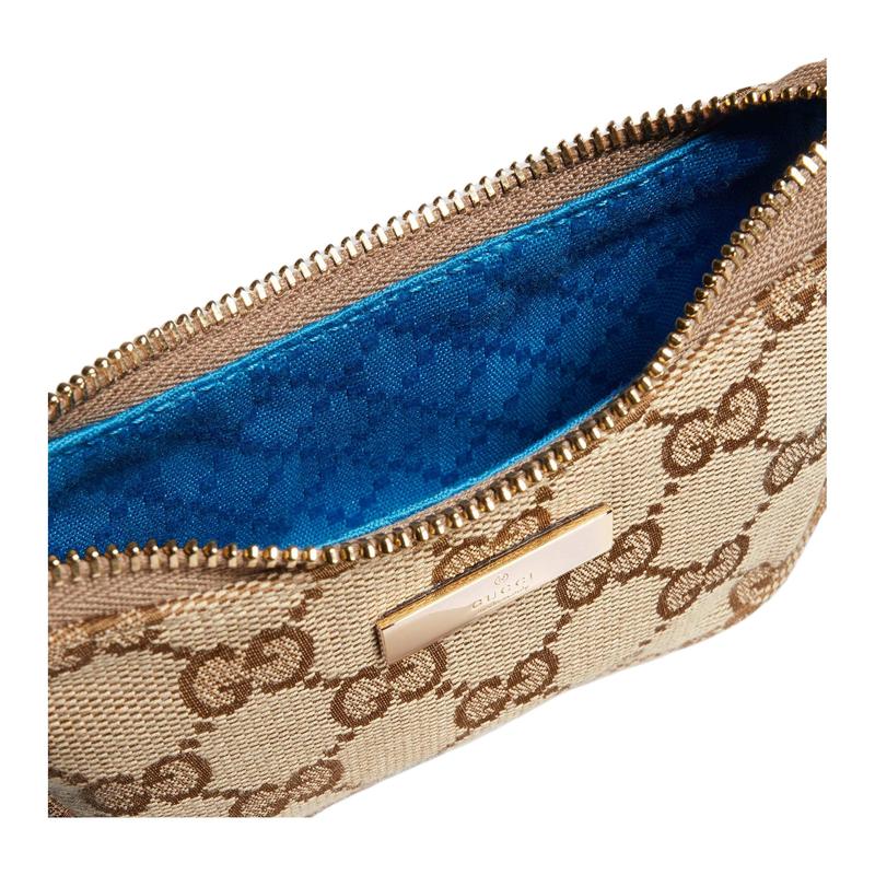 Gucci Lady Lunetta Generation Snap Closure Canvas Coin Purse Regular Unisex Couple Style Sand and Brown