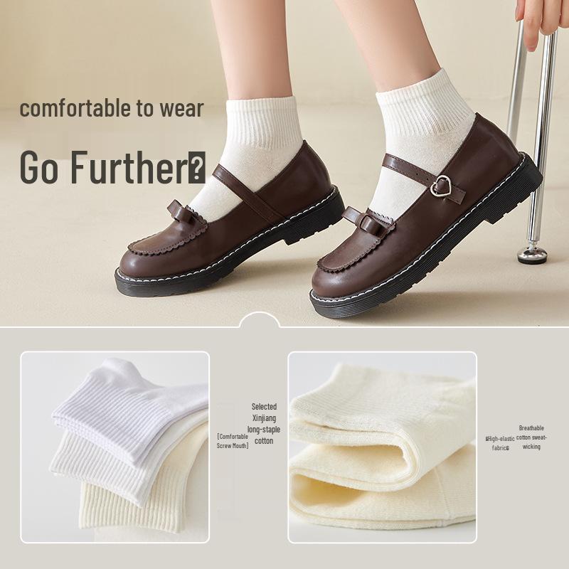 Белые женские тонкие летние носки из дышащего хлопка с низким вырезом