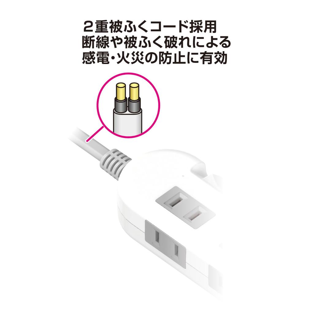 Kashimura Compact Switch with Lightning Surge Protection, 4 AC Power Strips, 1 USB-A, and 1 USB-C, PD20W Charging Support, 1.2m, NAC-058