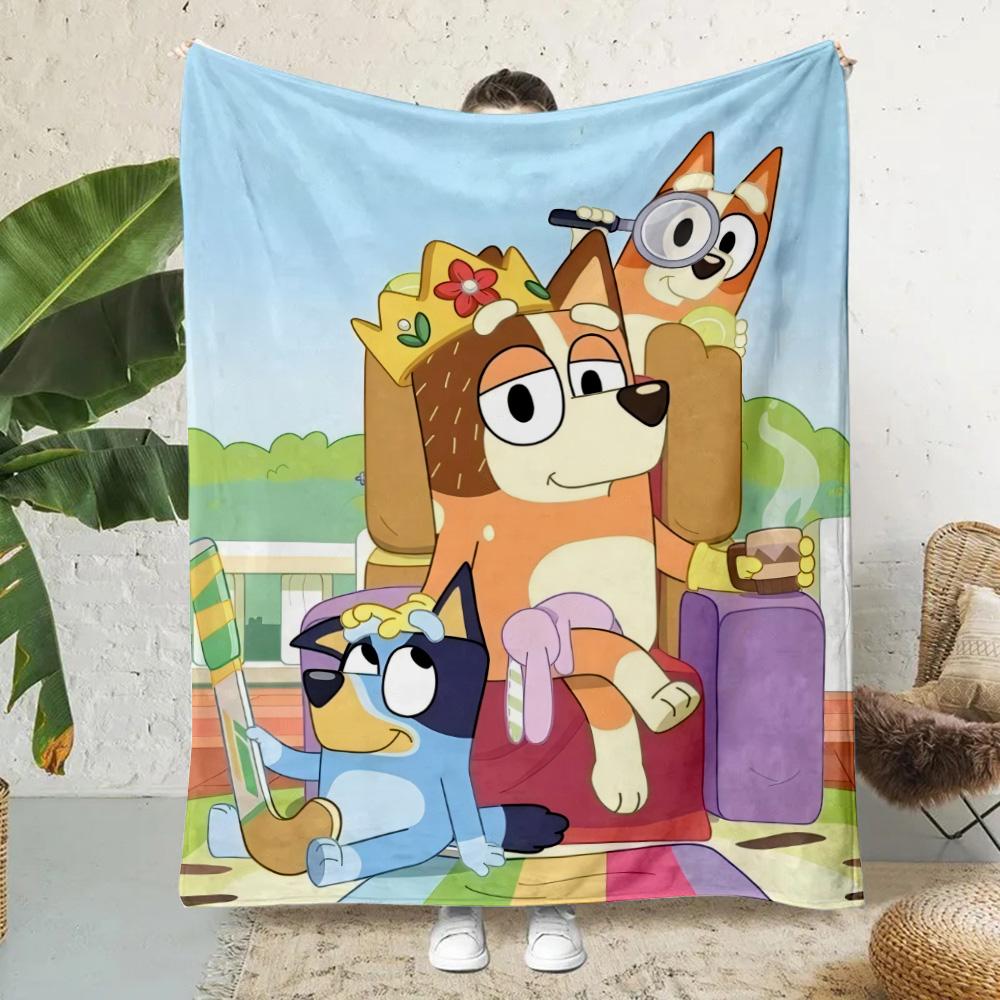 Одеяло с принтом Cartoon B-Blueys Bandit-Chillis, одеяла для пикника, теплое одеяло, мягкое и удобное одеяло для дома, путешествий, дня рождения