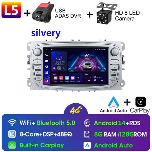 Android 14 для Ford Focus mk2 S-Max Mondeo Galaxy C-Max автомобильное радио Carplay GPS мультимедийный видеоплеер DSP AHD DVR 2din стерео