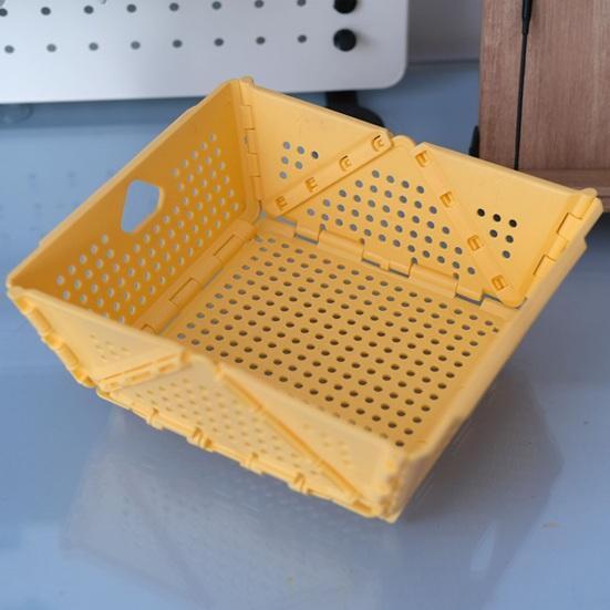 PP Folding Drain Basket Fast Draining Hygienic Space-saving Desktop Fruit Storage Basket for Kitchen Sink