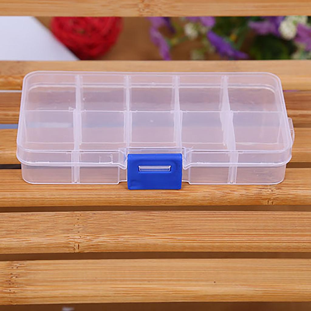Foldable 10 Compartment Jewelry Bead Nail Tips Storage Box
