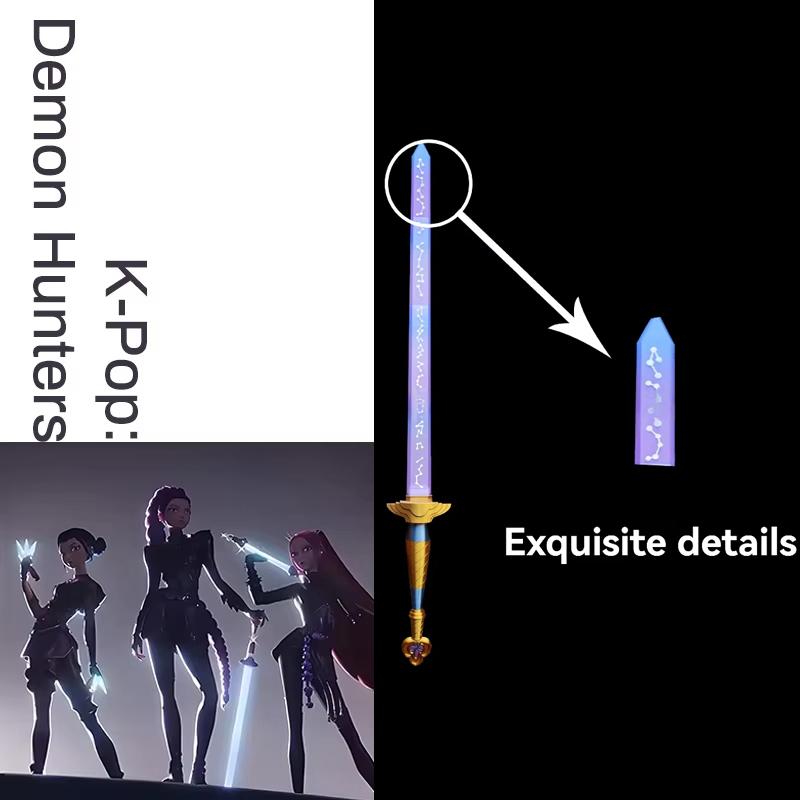 Охотник на демонов из KPop Руми Косплей Длинный меч Реквизит Взрослый Фантазия Маскарад Меч Реквизит Хэллоуин Карнавал Аксессуары для костюма