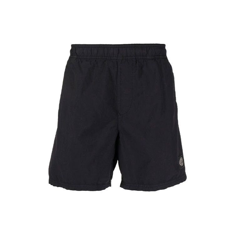 Stone Island Ss22 Solid Logo Straight Fit Casual Swim Shorts Men swim shorts Black 7615B0946-V0029