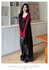 2026 Spring Maternity Set: Washed Denim Overalls & Bell Sleeve Layered Top