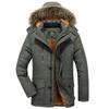 Winter Jacket Men Casual Thicken Cotton Padded Parka Long Hooded Coat Warm with Fur Overcoat