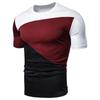 Men's Thin Short Sleeve T-shirt Contrast Color Round Neck Men T-shirt White Black Summer Tee Shirts Pullover Top