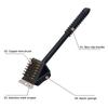 BBQ Cleaning Brush Copper Wire Sponge Shovel Barbecue Grill Oven Cleaning Long Handle 3 in 1 Corner Copper Wire Brush BBQ Tools