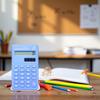 Blue Basic Standard Calculators Mini Digital Desktop Calculator, Solar Power Smart Calculator Pocket Size Basic Office for Home School Office