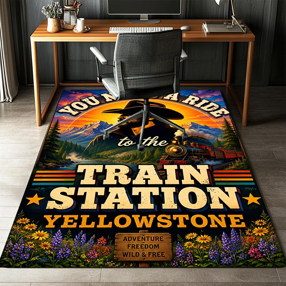 Yellowstone Printed Carpet Rug for Office Chair Living Room Bedroom Kitchen Room Decor Gifts