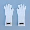 GOCORI FUZZY RIBBON FINGER Hole GLOVES - WHITE